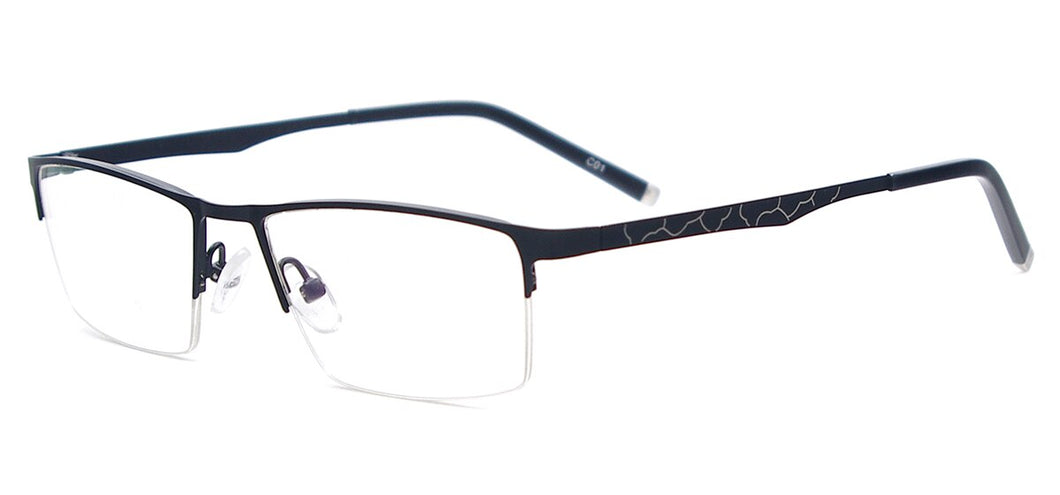 Men Half Rim Spectacles Metal Rectangular Prescription Eyeglass Frames For Myopia Reading Multifocal Lenses