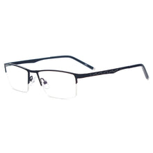 Load image into Gallery viewer, Men Half Rim Spectacles Metal Rectangular Prescription Eyeglass Frames For Myopia Reading Multifocal Lenses