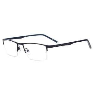 Men Half Rim Spectacles Metal Rectangular Prescription Eyeglass Frames For Myopia Reading Multifocal Lenses