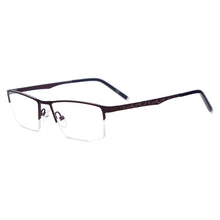 Load image into Gallery viewer, Men Half Rim Spectacles Metal Rectangular Prescription Eyeglass Frames For Myopia Reading Multifocal Lenses