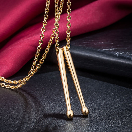 Collare da uomo inossidabile color oro de Cadena Rockers Jazz Band Drum Drummers Rullante con collana pendente in acciaio inossidabile 