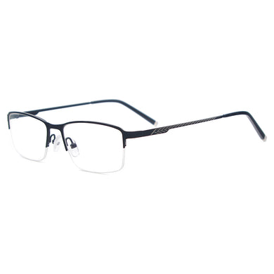 Men Lightweight Glasses Frame Metal Half Rim Square Spectacles Prescription Eyeglasses for Clear Lens with Degree