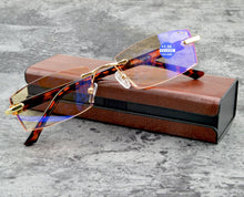 Load image into Gallery viewer, Men  Rimless Royal Ministers Diamond Reading Glasses +0.75 +1 +1.5 +1.75 +2 +2.25 +2.5 +2.75 +3 +3.5 +4 WITH CASE