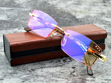 Load image into Gallery viewer, Men  Rimless Royal Ministers Diamond Reading Glasses +0.75 +1 +1.5 +1.75 +2 +2.25 +2.5 +2.75 +3 +3.5 +4 WITH CASE
