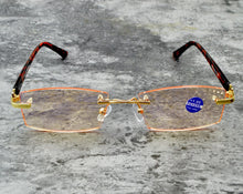 Load image into Gallery viewer, Men  Rimless Royal Ministers Diamond Reading Glasses +0.75 +1 +1.5 +1.75 +2 +2.25 +2.5 +2.75 +3 +3.5 +4 WITH CASE