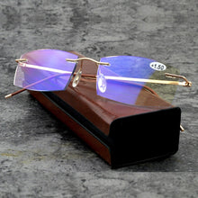 Load image into Gallery viewer, Men  Rimless Royal Ministers Reading Glasses +0.75 +1 +1.5 +1.75 +2 +2.25 +2.5 +2.75 +3 +3.5 +4 WITH CASE In The Photo
