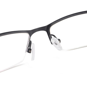 Men Metal Half Rim Prescription Eyeglass Frame Rectangular Spectacles For Optical Lenses Myopia Presbyopia Progressive