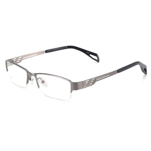Men Metal Half Rim Prescription Eyeglass Frame Rectangular Spectacles For Optical Lenses Myopia Presbyopia Progressive