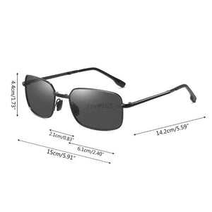 Men Photochromic Foldable Sunglasses with Polarized Lens Metal Frame Discolor Goggles Protection Anti-Fatigue Eyewear