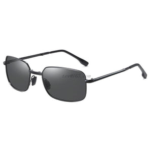 Men Photochromic Foldable Sunglasses with Polarized Lens Metal Frame Discolor Goggles Protection Anti-Fatigue Eyewear
