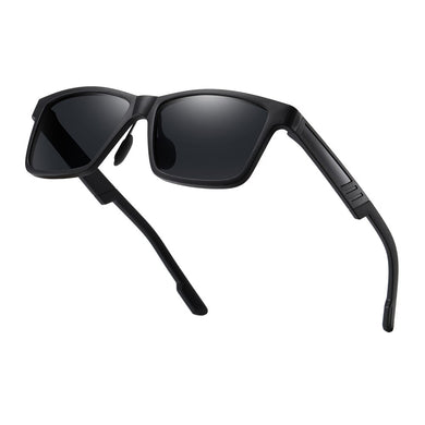 Men Polarized Sunglasses Gangster Black Dark Lens Flat Top Biker TR90 Glasses