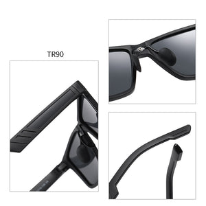 Men Polarized Sunglasses Gangster Black Dark Lens Flat Top Biker TR90 Glasses