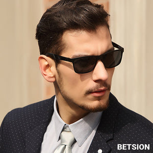 Men Polarized Sunglasses Gangster Black Dark Lens Flat Top Biker TR90 Glasses