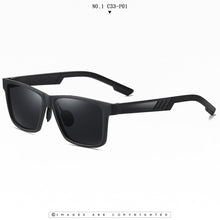 Load image into Gallery viewer, Men Polarized Sunglasses Gangster Black Dark Lens Flat Top Biker TR90 Glasses