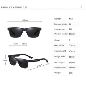 Men Polarized Sunglasses Gangster Black Dark Lens Flat Top Biker TR90 Glasses