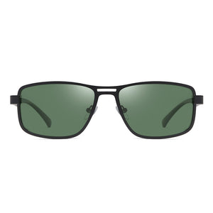 Men Polarized Sunglasses Gangster Dark Lens Flat Top Biker TR90 Metal Glasses
