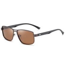 Load image into Gallery viewer, Men Polarized Sunglasses Gangster Dark Lens Flat Top Biker TR90 Metal Glasses