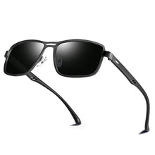 Load image into Gallery viewer, Men Polarized Sunglasses Gangster Dark Lens Flat Top Biker TR90 Metal Glasses