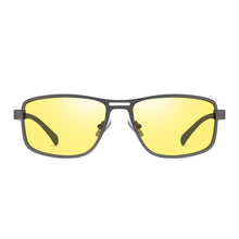 Load image into Gallery viewer, Men Polarized Sunglasses Gangster Dark Lens Flat Top Biker TR90 Metal Glasses