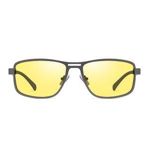Men Polarized Sunglasses Gangster Dark Lens Flat Top Biker TR90 Metal Glasses