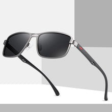 Load image into Gallery viewer, Men Polarized Sunglasses Gangster Dark Lens Flat Top Biker TR90 Metal Glasses
