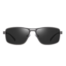 Load image into Gallery viewer, Men Polarized Sunglasses Gangster Dark Lens Flat Top Biker TR90 Metal Glasses