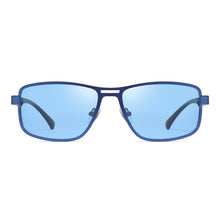 Load image into Gallery viewer, Men Polarized Sunglasses Gangster Dark Lens Flat Top Biker TR90 Metal Glasses