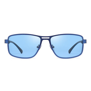 Men Polarized Sunglasses Gangster Dark Lens Flat Top Biker TR90 Metal Glasses