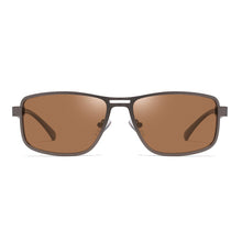 Load image into Gallery viewer, Men Polarized Sunglasses Gangster Dark Lens Flat Top Biker TR90 Metal Glasses