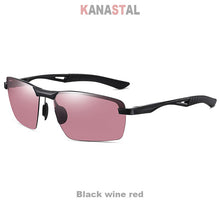 Load image into Gallery viewer, Men Polarized Sunglasses UV400 Alloy Square Half Frame Visor Eyewear Sunscreen Fishing Outdoor Sports Driving Sun Glasses Retro