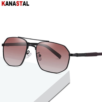Men Polarized Sunglasses UV400 Metal Bicolor Polygon Eyeglasses Frames Eyewear Driving Fishing Outdoor Cycling Sun Glasses Retro
