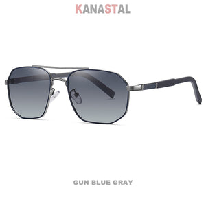 Men Polarized Sunglasses UV400 Metal Bicolor Polygon Eyeglasses Frames Eyewear Driving Fishing Outdoor Cycling Sun Glasses Retro