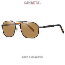 Load image into Gallery viewer, Men Polarized Sunglasses UV400 Metal Bicolor Polygon Eyeglasses Frames Eyewear Driving Fishing Outdoor Cycling Sun Glasses Retro