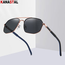 Load image into Gallery viewer, Men Polarized Sunglasses UV400 Metal Bicolor Polygon Eyeglasses Frames Eyewear Driving Fishing Outdoor Cycling Sun Glasses Retro