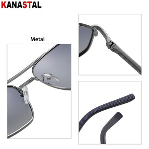 Men Polarized Sunglasses UV400 Metal Bicolor Polygon Eyeglasses Frames Eyewear Driving Fishing Outdoor Cycling Sun Glasses Retro