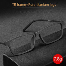 Load image into Gallery viewer, Men Pure Titanium Glasses Frame TR90 Ultralight Myopia Hyperopia Glasses Female Large Frames For Prescription Spectacles 8836X