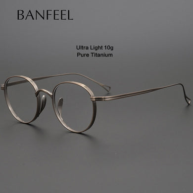 Men Pure Titanium Glasses Oval Women Vintage Japan Myopia Optical Prescription Eyeglasses Frames Clear Small Eyewear Oculos