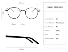 Load image into Gallery viewer, Men Pure Titanium Glasses Oval Women Vintage Japan Myopia Optical Prescription Eyeglasses Frames Clear Small Eyewear Oculos