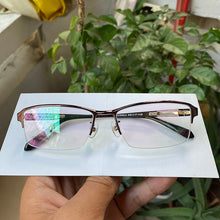 Load image into Gallery viewer, Men Pure Titanium Half Rim Spectacles Coffee