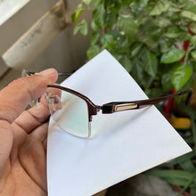 Load image into Gallery viewer, Men Pure Titanium Half Rim Spectacles Coffee