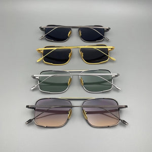 Men Pure Titanium Rectangle Quality  Sunglasses Can do Myopia Lens Sun Glasses