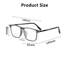 Load image into Gallery viewer, Men Pure Titanium Ultra Light  TR90 Big Face Full Frame Square Glasses Frame Myopia Prescription Glasses Frame 8908