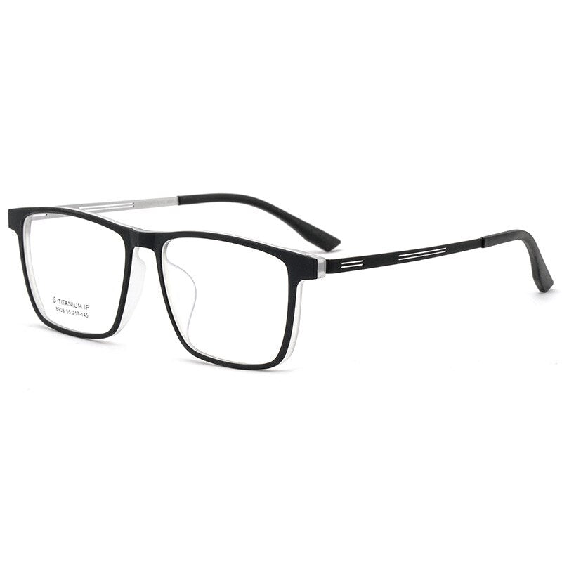 Men Pure Titanium Ultra Light  TR90 Big Face Full Frame Square Glasses Frame Myopia Prescription Glasses Frame 8908