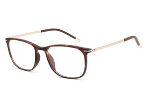 Men Rectangular Eyeglasses Full Rim Metal Optical Frame Prescription Spectacle Myopia Business Eye Glasses Super Light Blue