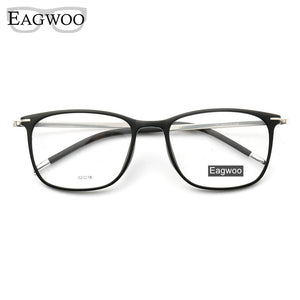 Men Rectangular Eyeglasses Full Rim Metal Optical Frame Prescription Spectacle Myopia Business Eye Glasses Super Light Blue
