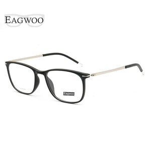 Men Rectangular Eyeglasses Full Rim Metal Optical Frame Prescription Spectacle Myopia Business Eye Glasses Super Light Blue
