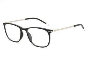 Men Rectangular Eyeglasses Full Rim Metal Optical Frame Prescription Spectacle Myopia Business Eye Glasses Super Light Blue