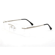 Load image into Gallery viewer, Men Rectangular Rimless Eyeglass Frames for Men Square Business Metal Optical Glasses Frames Light Spectacles Gold Silver Black
