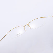 Load image into Gallery viewer, Men Semi Half Rim Titanium Optical Eyewear Frame Ultra Flexible Prescription Glasses for Myopia Screwless Spectacles Eyeglasses