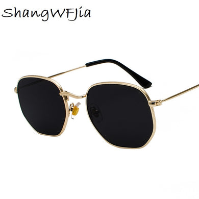Occhiali da sole quadrati da uomo Occhiali da sole esagonali 2022 Occhiali da pesca con montatura in metallo da donna Occhiali da vista grigio oro lentes de sol hombre 